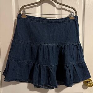 GAP Denim A-Line Tiered Mini Skirt